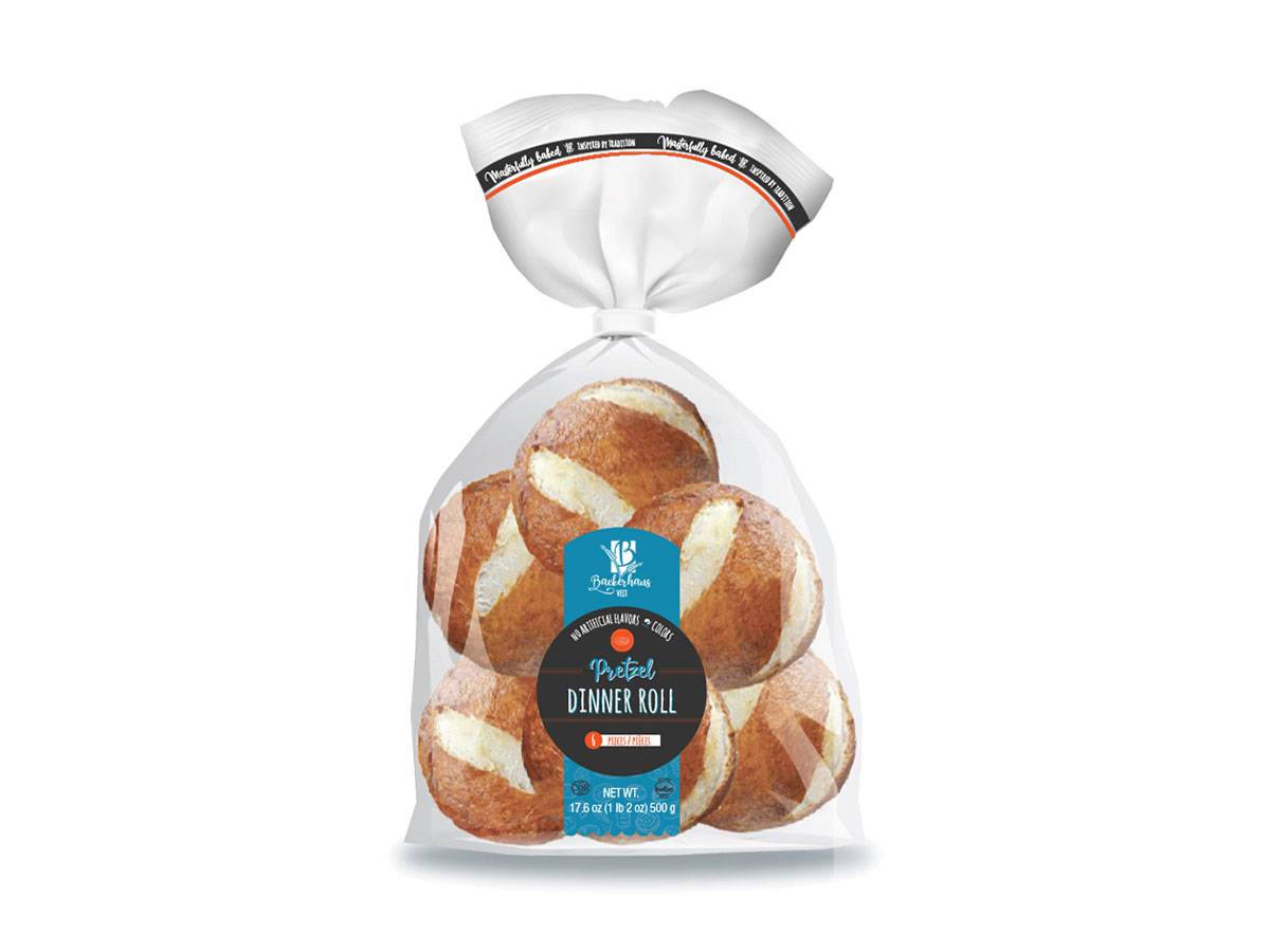 6pk Pretzel, Dinner Roll